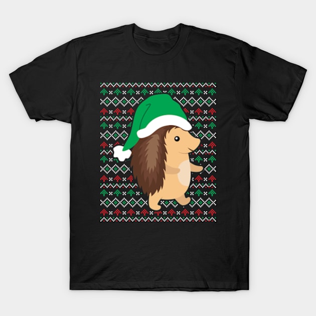 Hedgehog Ugly Christmas Sweaters Shirt T-Shirt by JaiStore